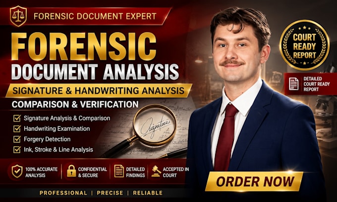 do forensic document analysis, signature and handwriting comparison, report