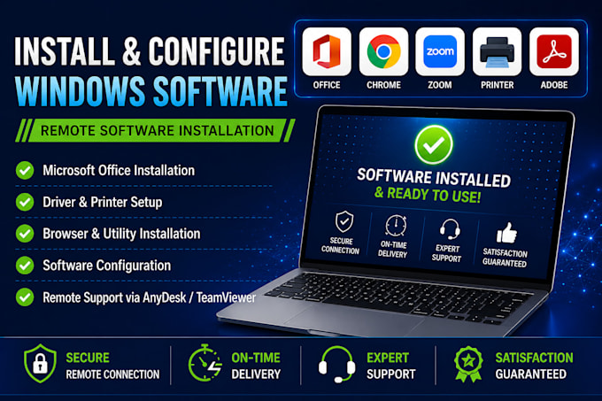 install and configure windows software remotely