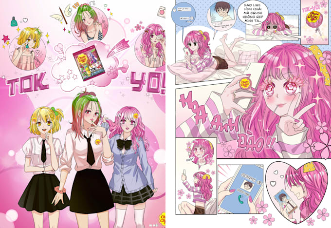 draw webtoon manga comic artist anime character illustration comic panel design