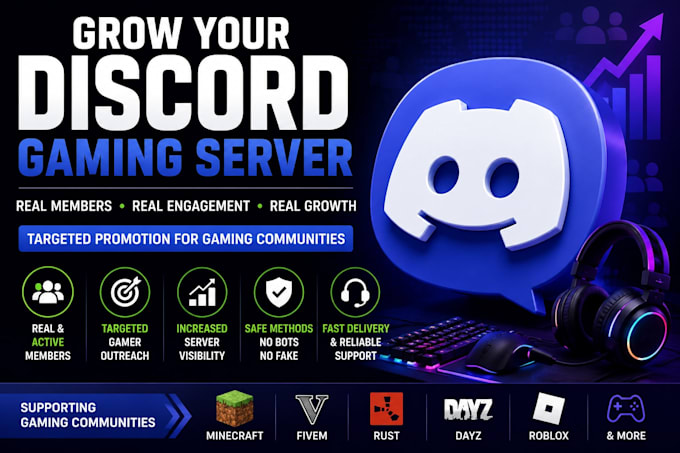 promote your discord server, minecraft, fivem, rust, dayz game