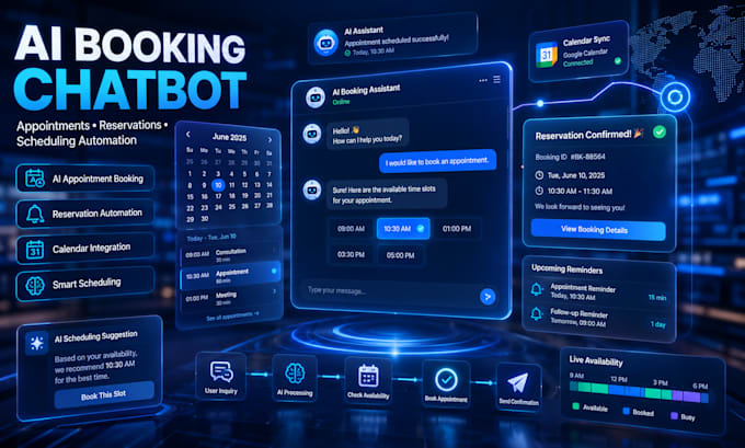build ai booking chatbot for appointment and reservation scheduling, botpress