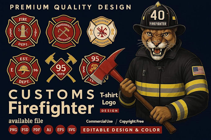 design custom firefighter t shirt design