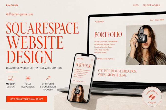 design a modern squarespace website for your business