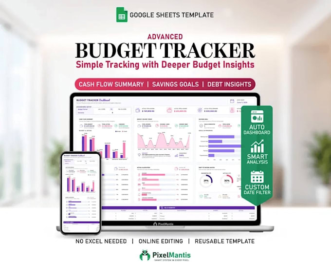 design custom automation excel google sheets spreadsheet budget planner formulas