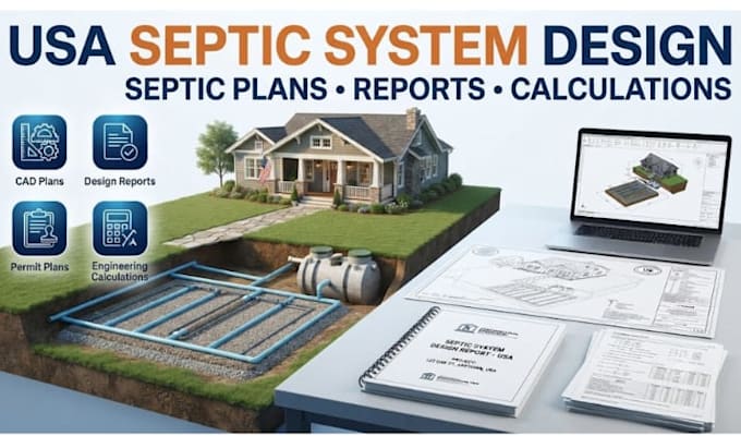 do fl ca tx il septic system design with septic permit plans