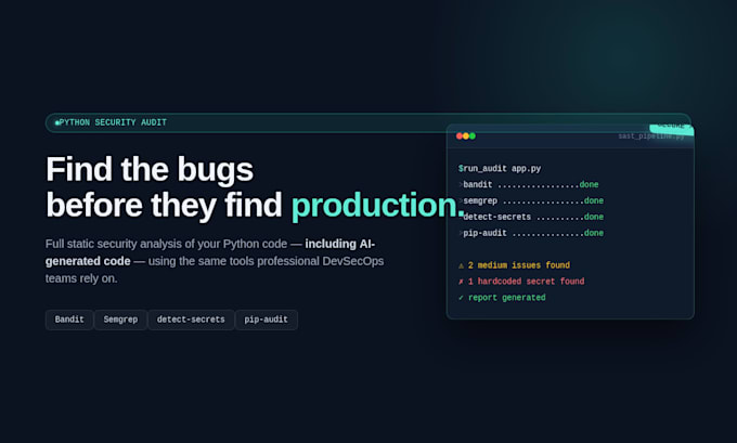 do a security review and audit of your python code
