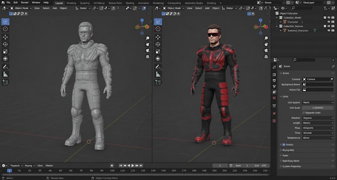create a 3d character model for games and animation