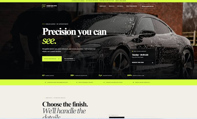 design a professional auto detailing business website
