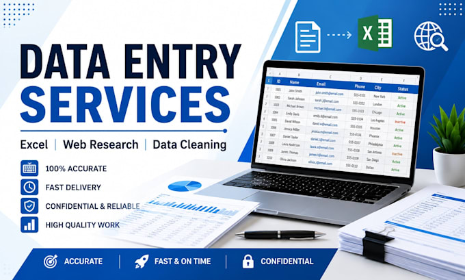 accurate data entry and web research