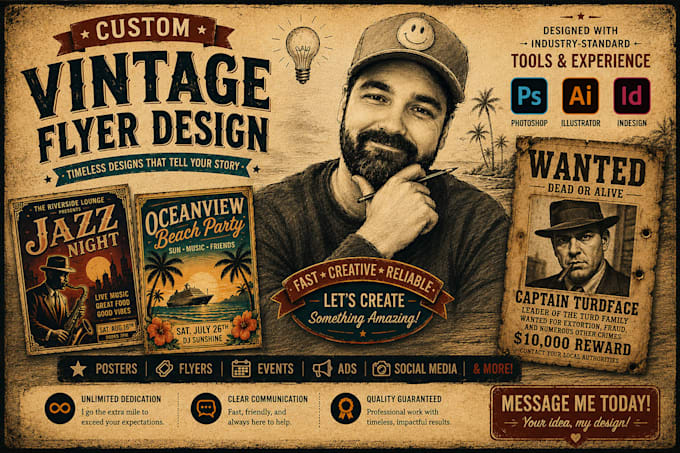 design a vintage flyer or poster