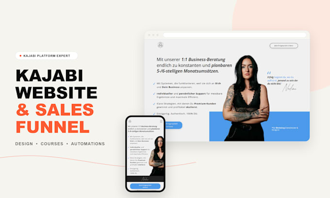 design your kajabi website and sales funnel