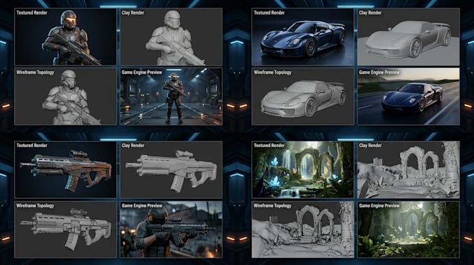 create 3d game models and animations for unity and unreal engine