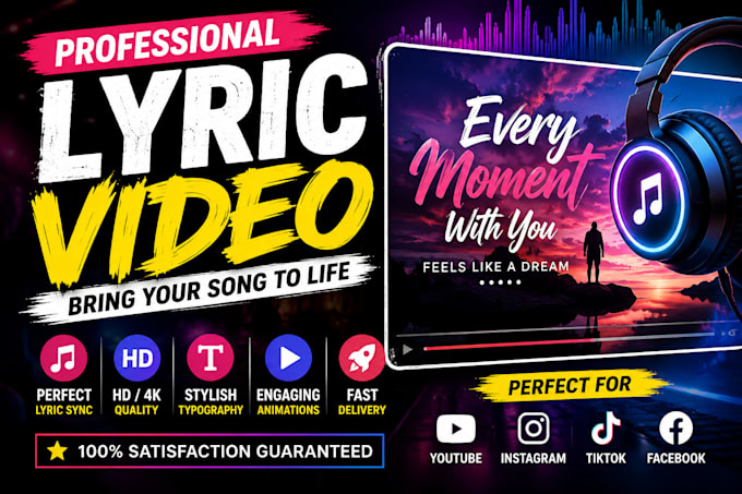 make eye catching lyric video for you