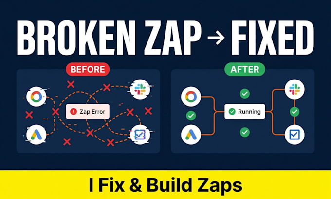 fix broken zapier zaps and zapier automation errors