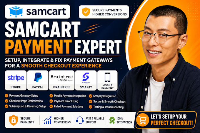 do samcart payment gateway, sampay, paypal, stripe checkout, mobile payment