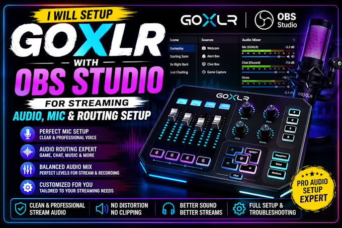 setup goxlr with obs studio for streaming audio mic and routing setup