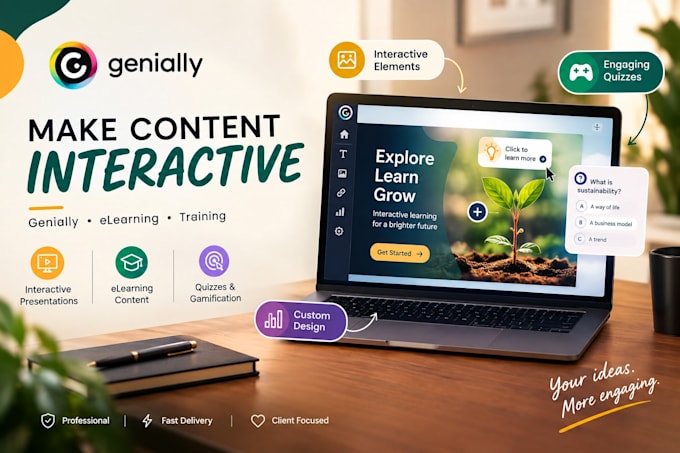 design an interactive genially experience for learning and training