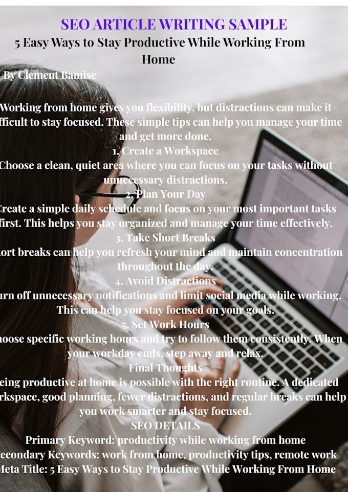 write SEO blog articles and website content