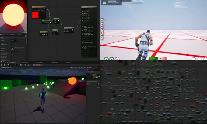 create combat system, camera system, multiplayer features with ue blueprint