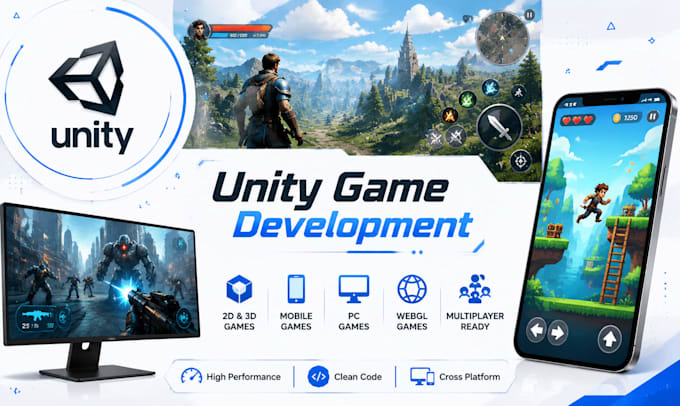 develop a professional unity 2d or 3d game for mobile, PC, and webgl