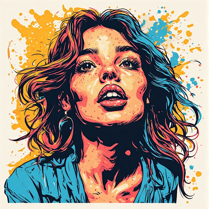 draw colorful wpap pop art portrait