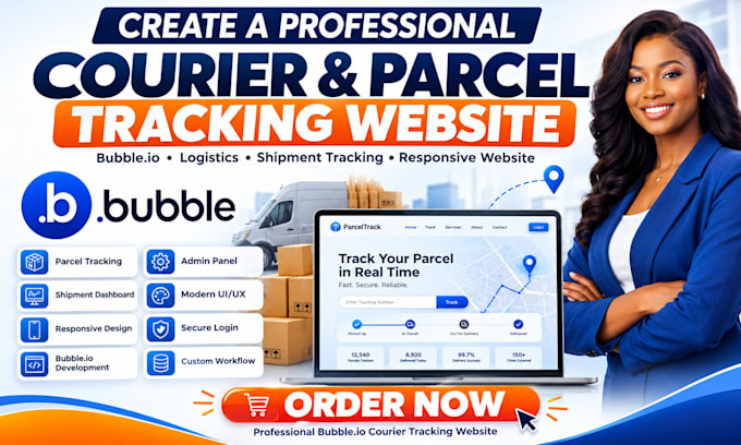 create courier and parcel tracking website using bubble