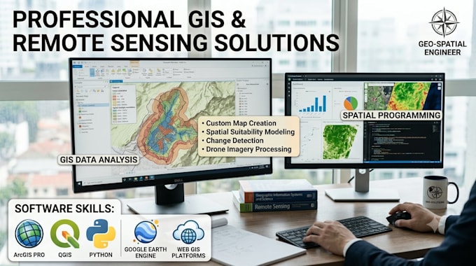 sensing satellite analysis and drone map processing