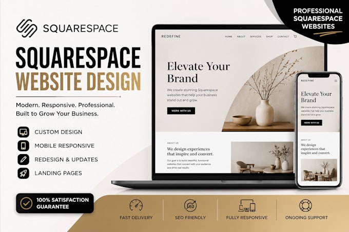 design and develop a responsive square space website