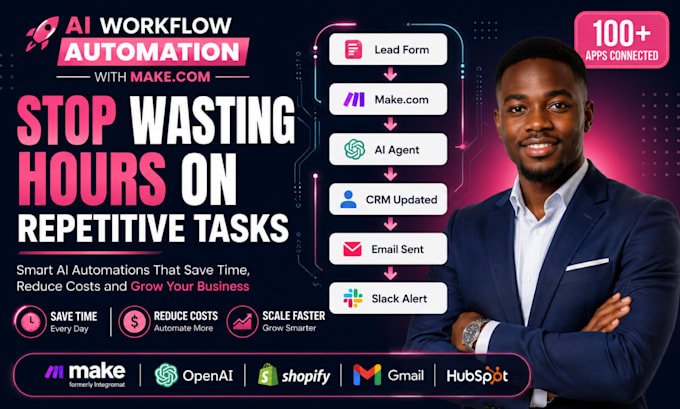 setup make com automation make come ai automation whatsapp chatbot integromat