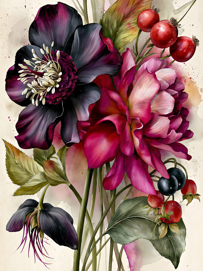 design elegant botanical illustrations for your prints