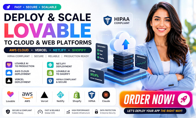 deploy lovable to AWS cloud vercel to netlify hipaa complaint lovable to shopify