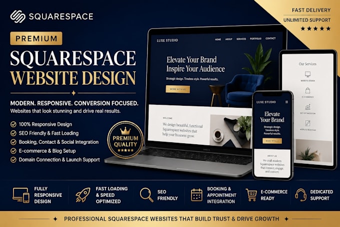 design a premium squarespace website for your business