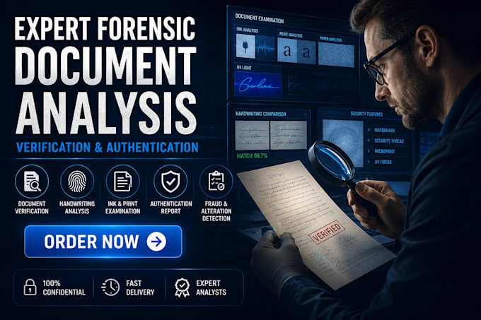 perform forensic document analysis and authenticity review