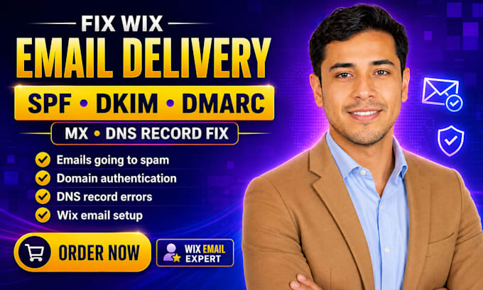 fix wix email deliverability and setup spf dkim dmarc mx dns record