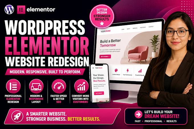 redesign elementor wordpress website professionally