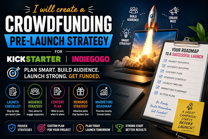 create a crowdfunding pre launch strategy for kickstarter indiegogo gofundme