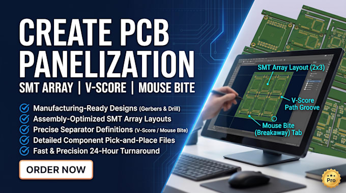 create pcb penalization, smt array, v score and mouse bite panel design