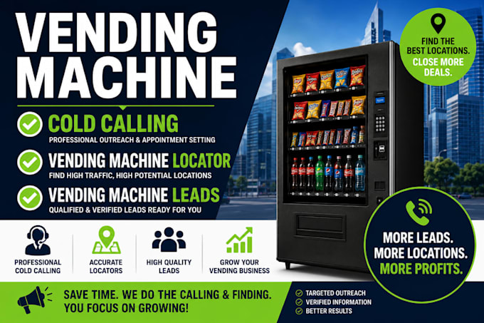 vending machine cold calling, vending machine locator, vending machine leads