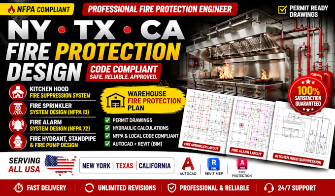 design ny tx kitchen hood fire suppression system and warehouse fire protection