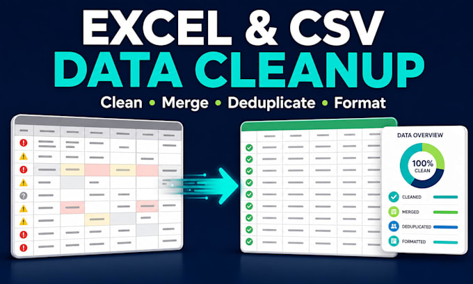 clean, merge, deduplicate, and format your excel or CSV data