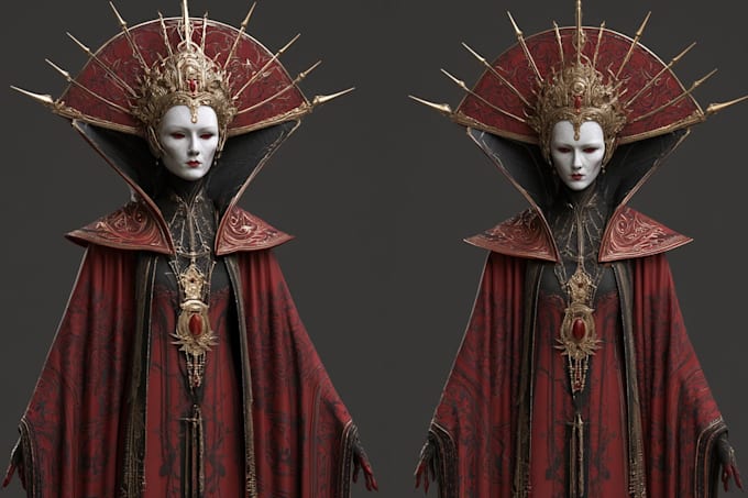 horror vampire lord queen character desing