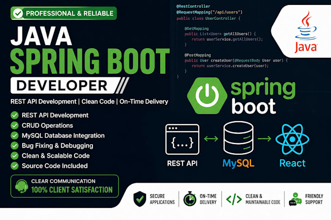 develop java spring boot rest apis