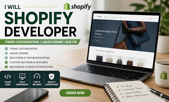shopify theme customization, liquid coding, bug fix and shopify developer