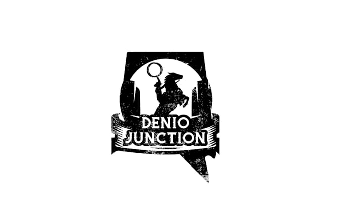 create western themed distressed cowboy logo