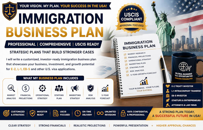 write uscis compliant immigration business plans for e2 visa applications
