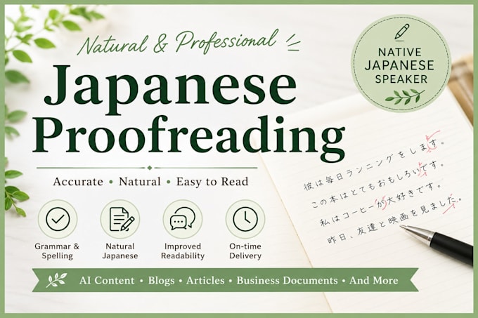 proofread and edit your japanese text