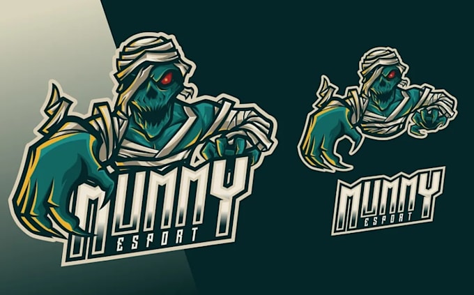 do a custom scary mascot, cartoon mummy logo