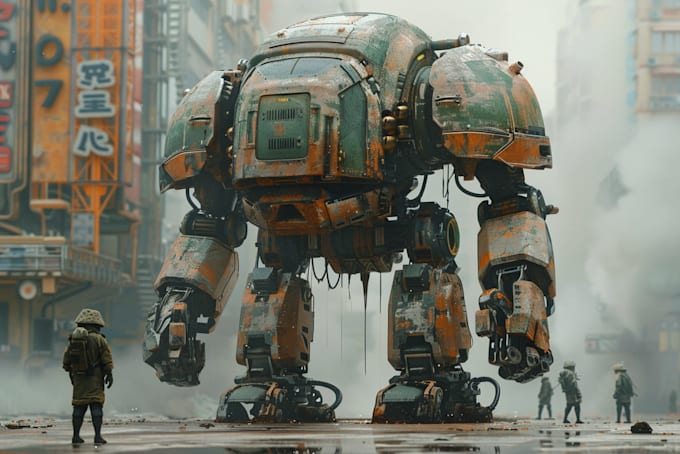 draw high quality mecha concepts