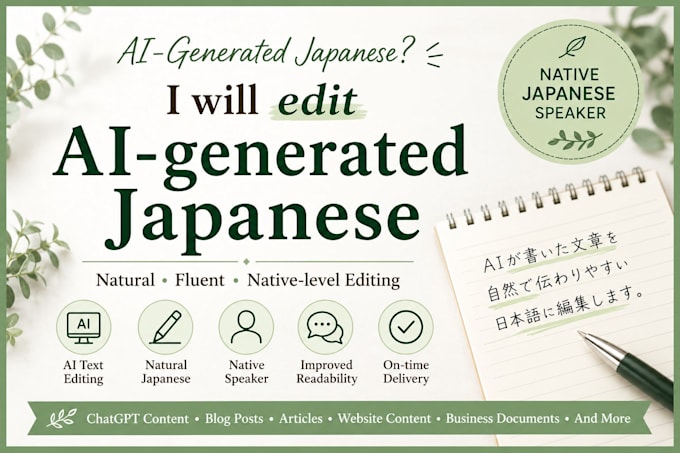 edit ai generated japanese to sound natural