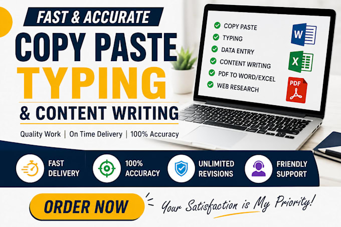do accurate copy paste work and content writing